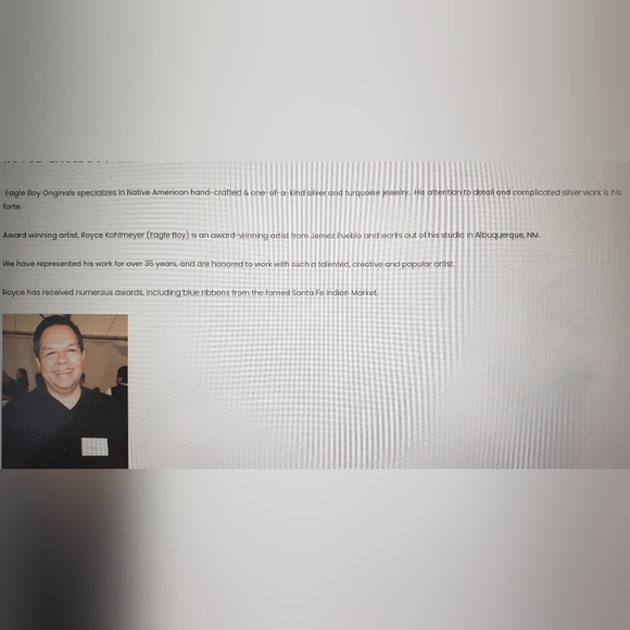 Native american sterling touquoise signed earings. - Picture 4 of 6